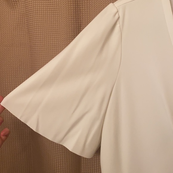 NWT Donna Morgan Ivory Faux Wrap Dress Sz 16 - Picture 4 of 10